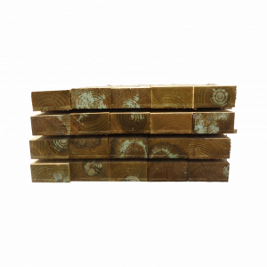 Pack de traviesas de tren de madera de pino con tratamiento autoclave para proyectos de paisajismo y construcción rústica.