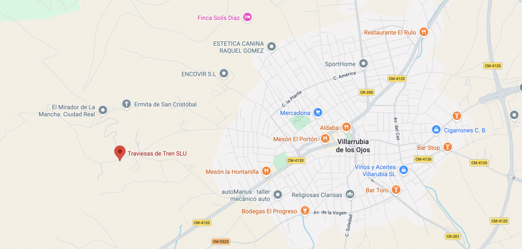 Imagen del mapa de la empresa traviesas de tren SLU