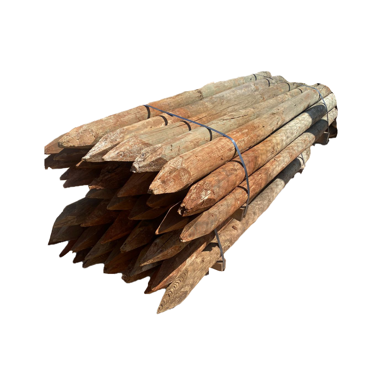 postes de madera con puntas para construcciones caseras